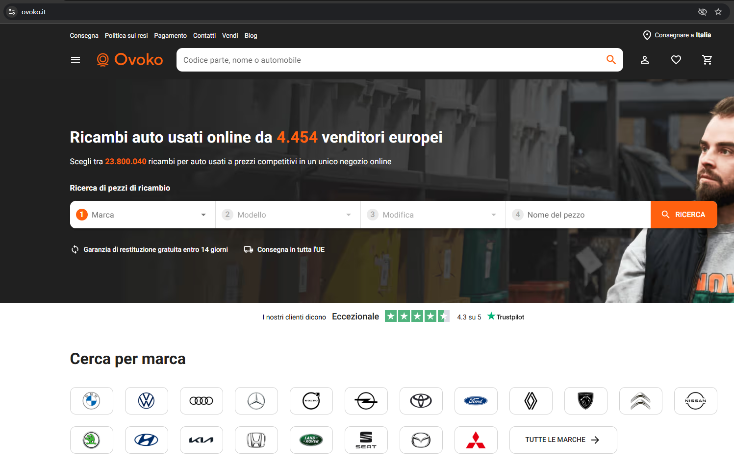 Dove cercare pezzi di ricambio online? Ovoko.it
